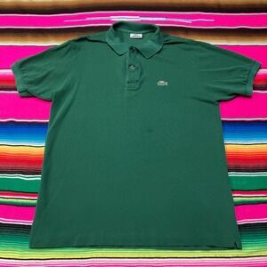 Lacoste Classic Polo Shirt Men Size 4 Green Tennis Prep Summer Pique‎ Cotton